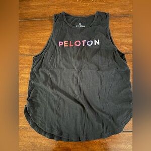Peloton Black Muscle Tee with Multicolor Logo